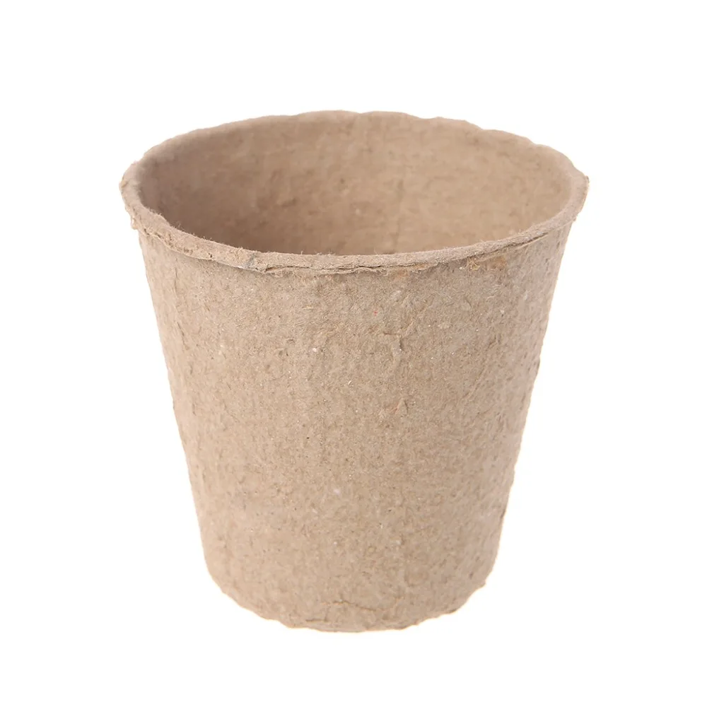 Tray Garden 50Pcs Round Biodegradable Paper Pulp Peat Pots Plant Nursery Cup Drop Shipping