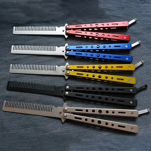 

Professional No Blade Butterfly Knife Shape Design Comb Butterfly Knife Training Tool Without Blade