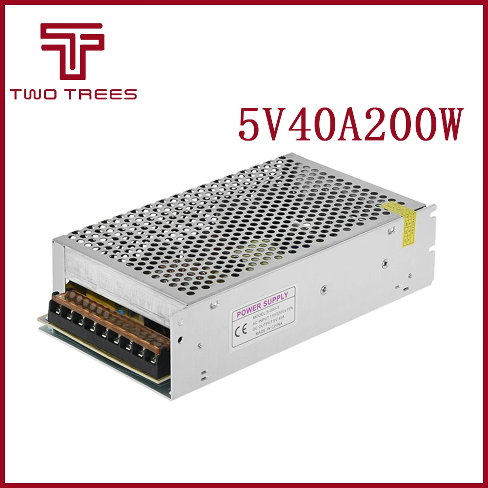 Одиночный выход импульсный источник питания 5 V 40A 200W трансформатор 220V AC к DC SMPS для