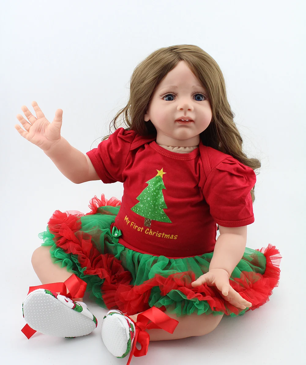 24 Inch Reborn Baby soft silicone vinyl realistic Toddler Girl Doll Xmas Gift