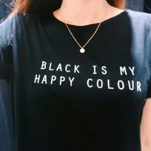 Black Is My Happy цветные женские унисекс черные футболки с круглым вырезом модные футболки с принтом черные топы