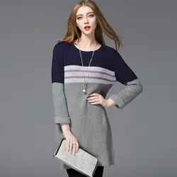 Свободные средние и длинные трикотажный свитер для женщин свитеры для женщин женщина более размеры D мода 2019 демисезонный плюс большой