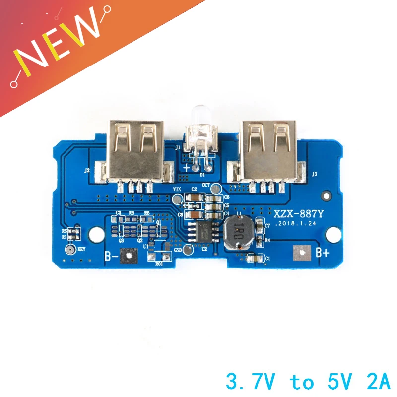 

5V 2A Power Bank Charger Module Charging Circuit Board Step Up Boost Power Supply Module 2A Dual USB Output 1A Input