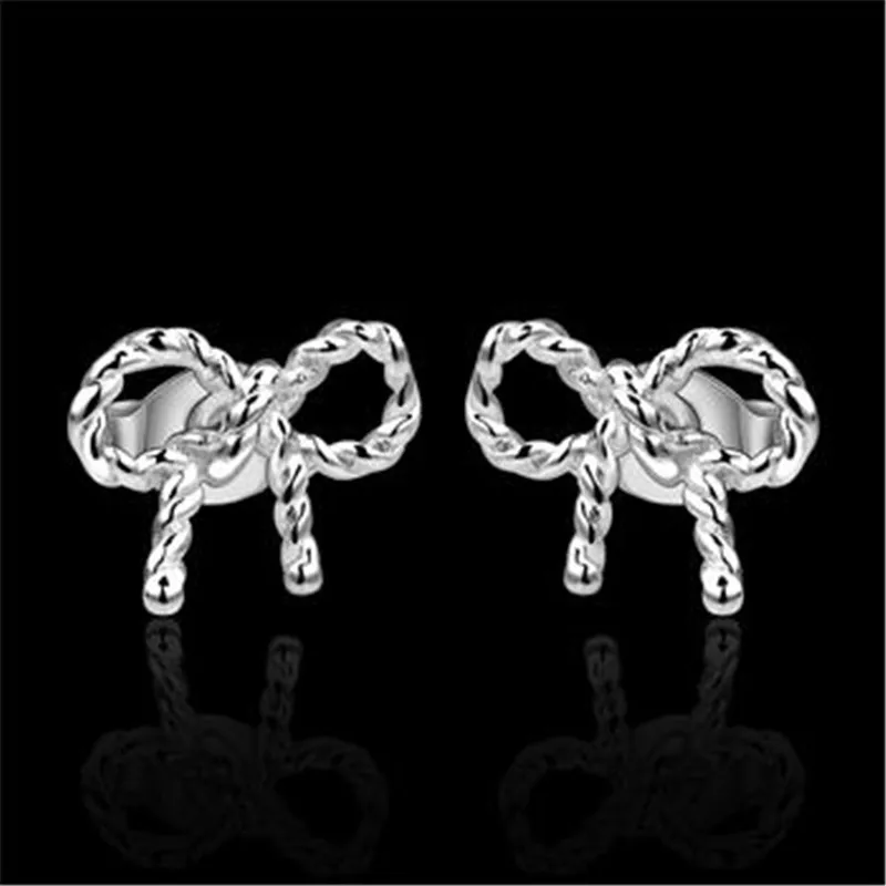 

Fashion 925 Silver Bow tie Earrings Personalized Silver Jewelry Accessories Popular Accessories Stud Earrings