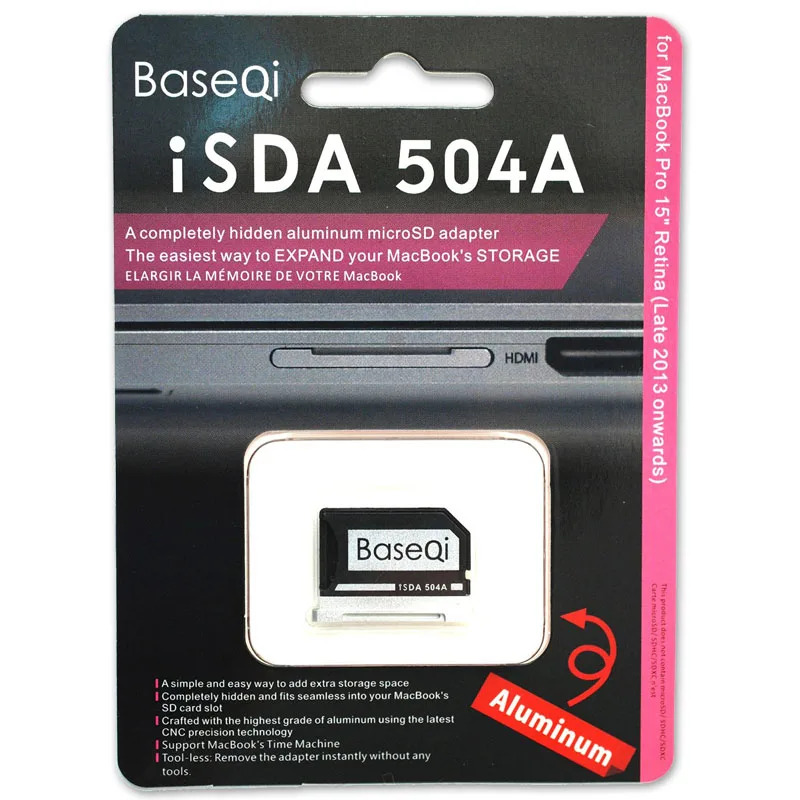 Алюминиевый мини накопитель 504A BASEQI для Macbook Pro Retina 15 дюймов конец 2013/после|drive for