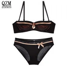 Qizhimiao Новое поступление сексуальный кружевной бюстгальтер трусики Комплект сексуальный женский бюстгальтер пуш-ап кружевное женское нижнее белье три цвета