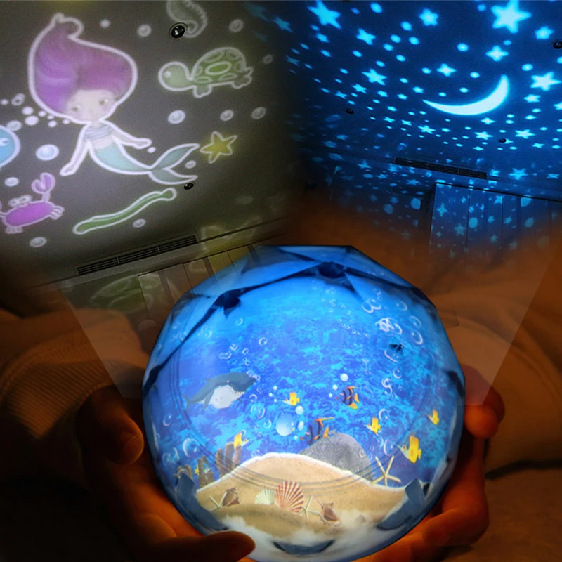 

Mermaid Creative Night Light Planet Magic Projector Universe Lamp Colorful Rotary Flashing Starry Sky Projector Christmas Gifts
