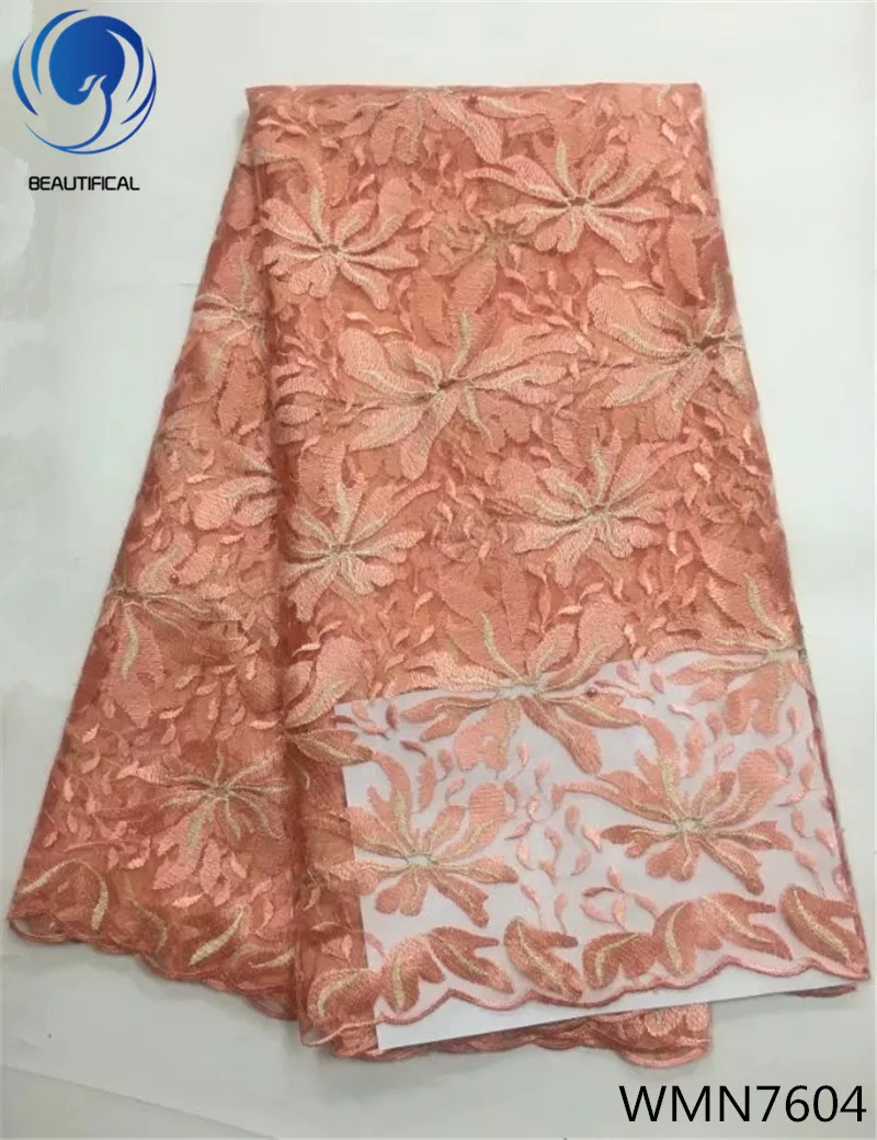 BEAUTIFICAL african mesh lace fabric 2018 embroidered lace fabric african french net lace high