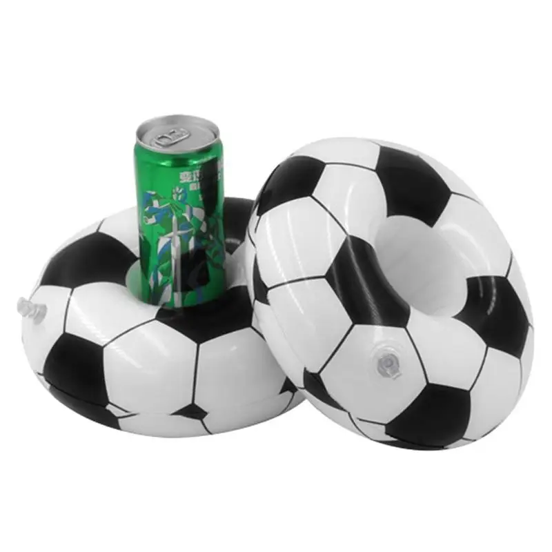 22CM Inflatable Soccer Coaster Water Floating Cup Mat Football Shaped
