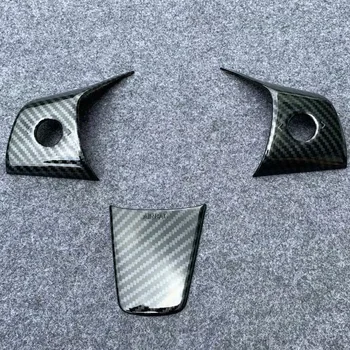 

For Tesla Model 3 2018 2019 Carbon Fiber Style Glossy Steering Wheel Cover and Car Interior Decoration Steering Protector