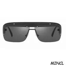 Негабаритный Летний стиль цельные солнцезащитные очки для мужчин коричневый черный Золотое металлическое обрамление ветрозащитные женские солнцезащитные очки FML