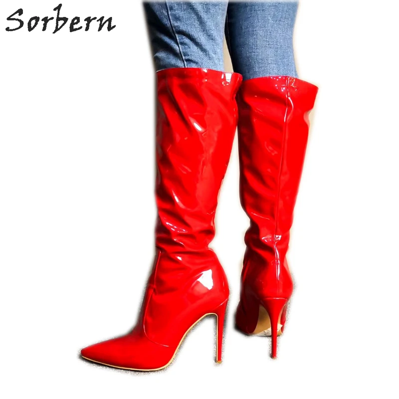 red stilettos wide fit