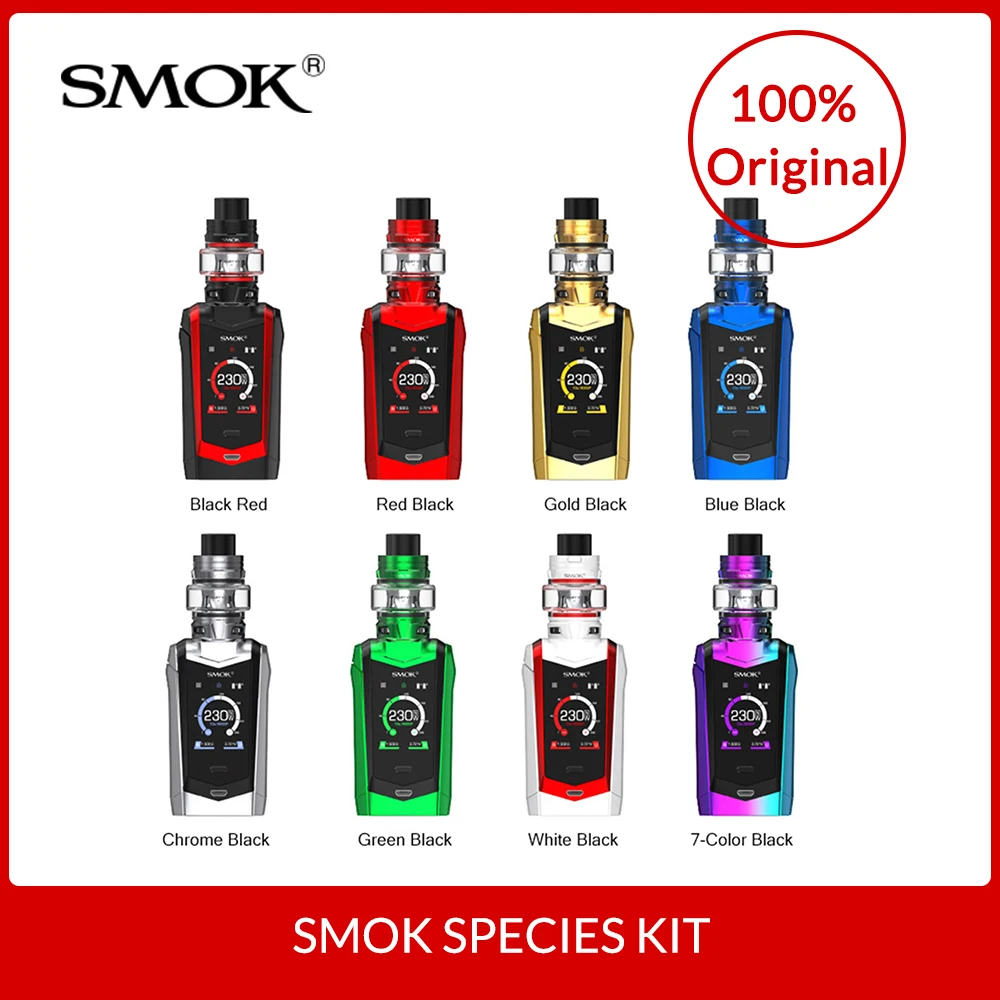 Acheter SMOK origine Espèces Kit 230 W Avec TFV8 Bébé V2 Réservoir 5 ML + V8 Bébé V2 A1 A2 bobines Pour cigarette Électronique smok vaporisateur espèces kit