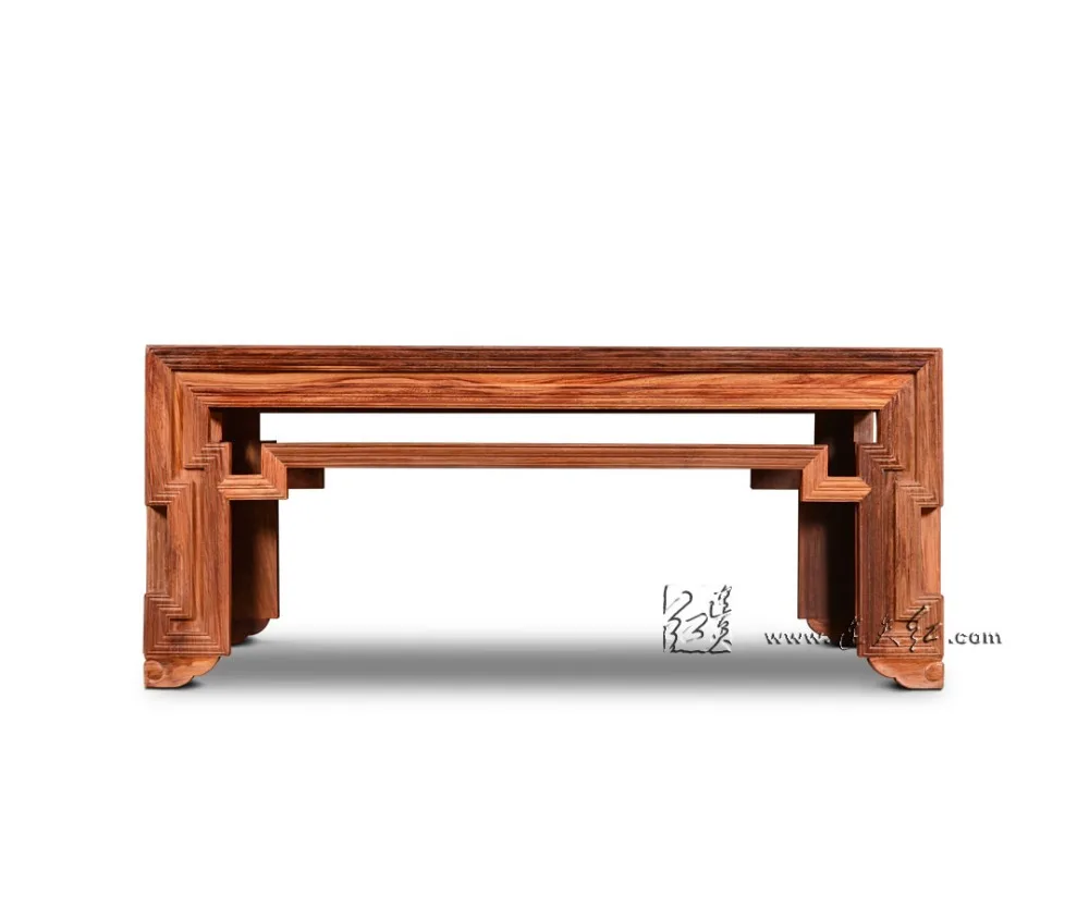 Rosewood Rectangle Low Tables Lounge Room Solid Wood Office Coffee Big Desk 1.3*1m New Classical Carving Home Furniture Redwood