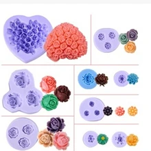 9 шт./компл. DIY пресс-формы для выпечки Мыло роза цветы шоколадная Форма Мягкие силиконовые формы для мыла