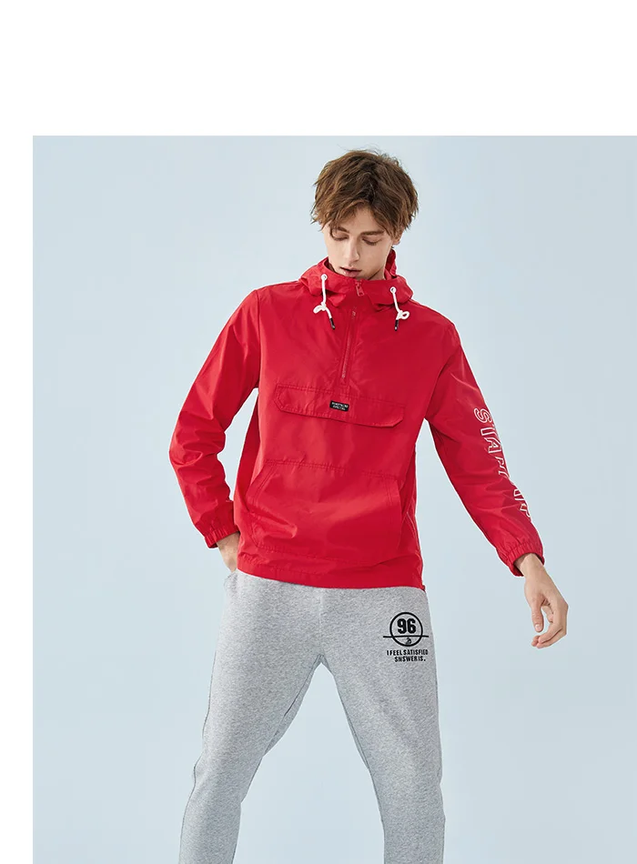 SEMIR мужская куртка с капюшоном на молнии, мужская спортивная куртка с капюшоном на шнурке, куртка с принтом, с карманом-кенгуру, на молнии сбоку, уличная одежда