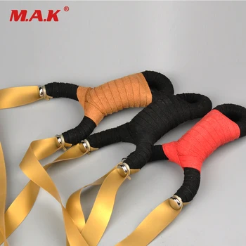 

3 Color High Quality Flat Leather Slingshot 3 Color with Stainless Steel with 4 Rubber Bands for Hunting Shooting Outdoor