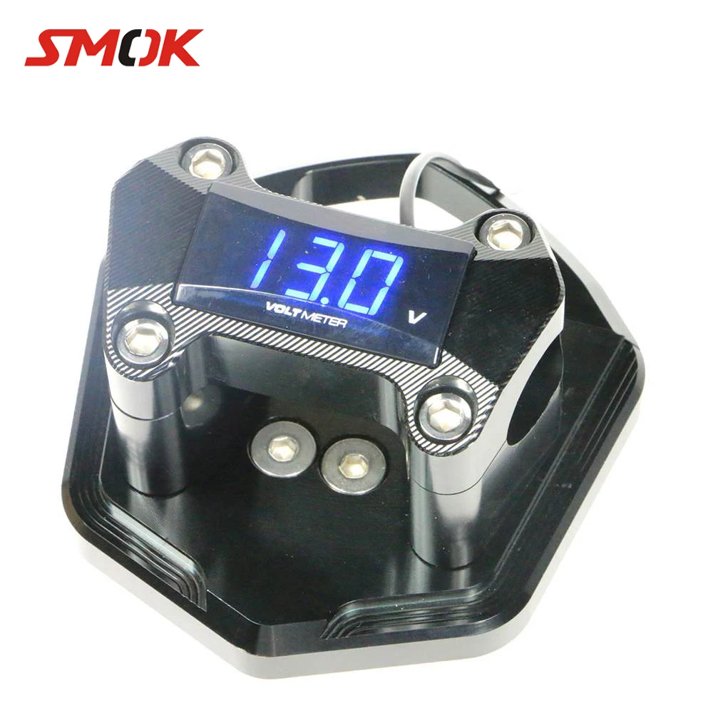 

SMOK Scooter Motorcycle CNC Aluminum Handlebar Clamp Riser With Voltmeter For Yamaha Smax 155 MAJESTY S 155 2015 2016