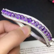 Природный натуральный аметист браслет 925 серебро для мужчин или женщин 0.25ct* 18 шт драгоценный камень# SL18061915