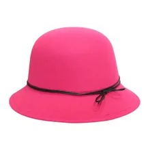 Женские осенние и зимние корейский модные элегантные шапочка с бантиком Новые Теплые сплошной Цвет купола Шерсть Повседневная шляпа с широкими полями с поясом