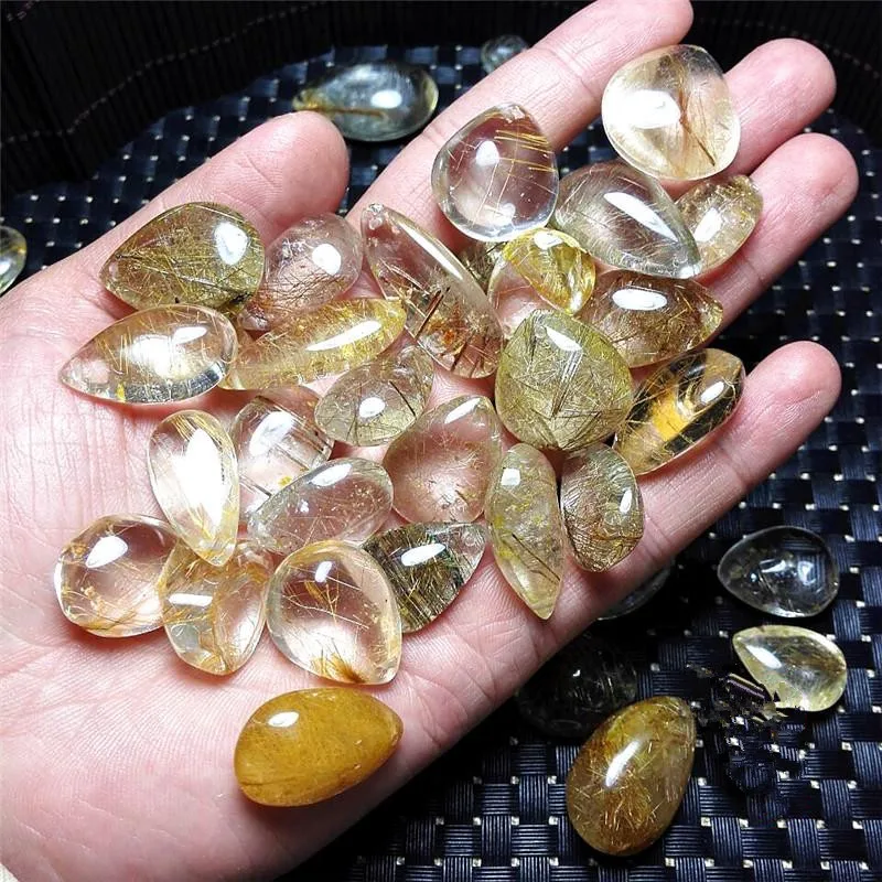 

Rare Natural Quartz Rutilated Garden QUARTZ CRYSTAL Pendant Gold Hair CRYSTAL natural stones and minerals Fish tank Beads