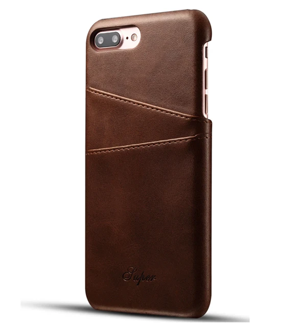 Последняя для iPhone 8/8Plus Роскошный кожаный чехол для телефона для Apple iPhone 7/7Plus задняя крышка Модные Держатель для карт чехол для телефона 3 цвета - Цвет: Brown