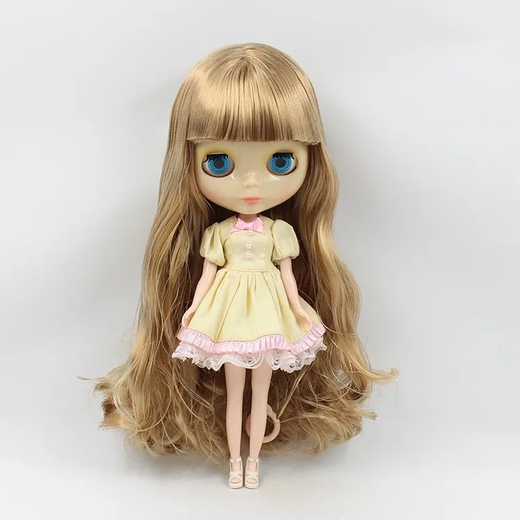 Кукла телесного цвета Blyth серии No. BL1050 коричневый вьющиеся длинные волосы подходит для DIY Изменить игрушки завод Blyth