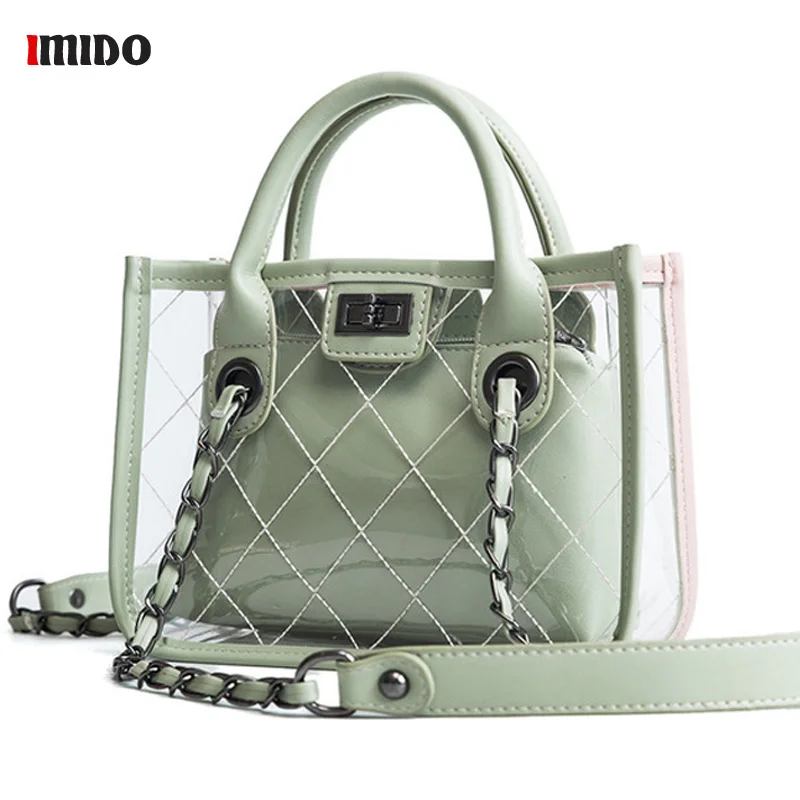 clear quilted bag