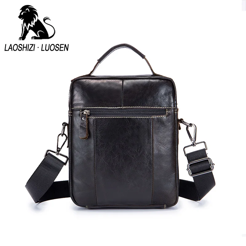 LAOSHIZI LUOSEN Мужская винтажная сумка из натуральной воловьей кожи портфель деловая сумка через плечо сумка для iPad 91305