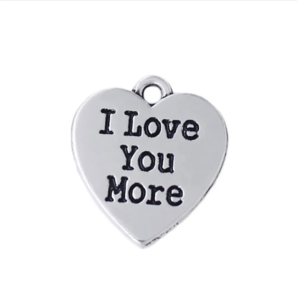 Double Nose Eco friendly Zinc alloy i love your more charm Message Heart Pendants | Украшения и аксессуары