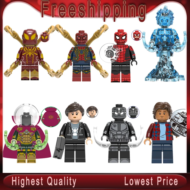 

Far From Home Spider-Man Figure Mysterio Spider Man Maria Hill Hydro-Man Ned-Liz Spiderman Building Block kid Toys X0266