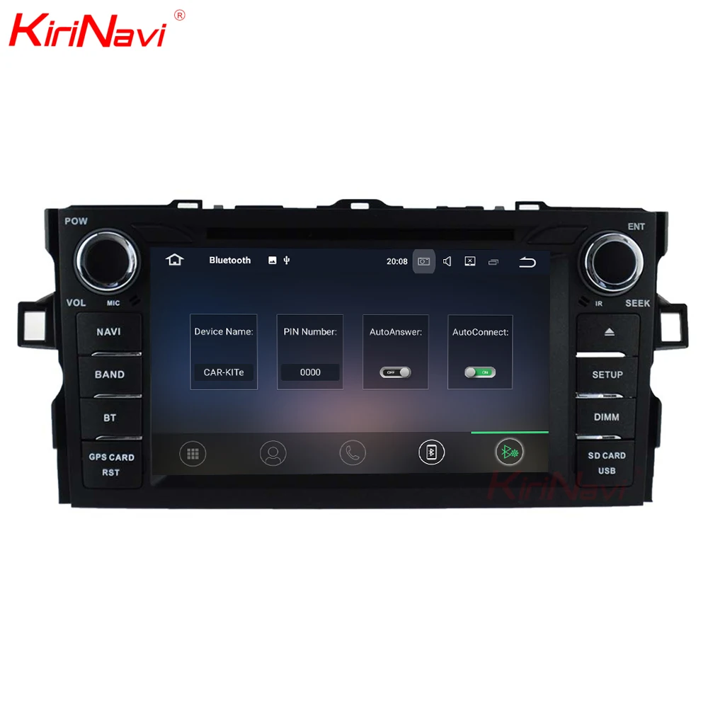 Excellent KiriNavi Android 7.1 stereo for Toyota Auris Car DVD Player GPS navigation 2007-2012 multimedia system with WiFi BT audio radio 1
