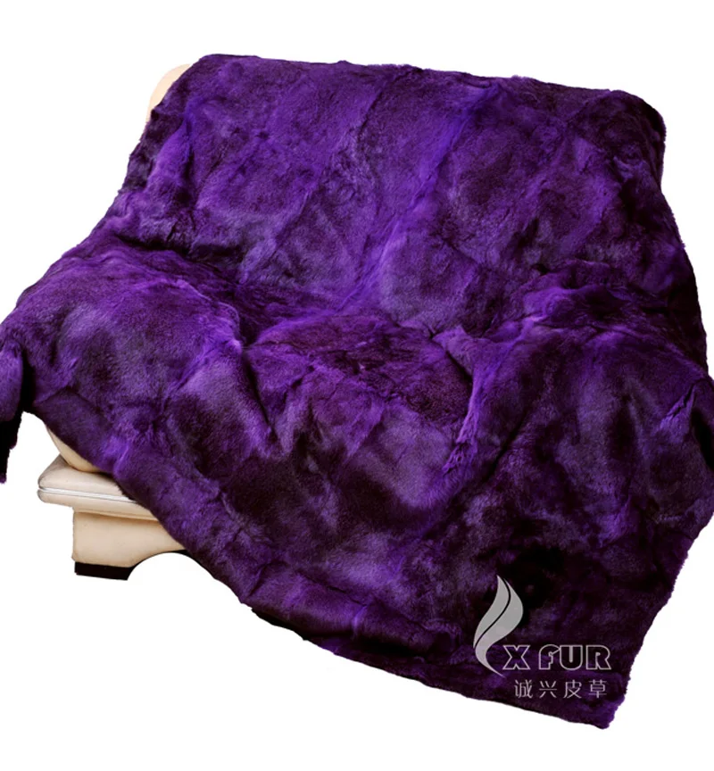 

CX-D-08E2 218x218cm Luxury Genuine Rabbit Fur Throw Blanket ~ DROP SHIPPING