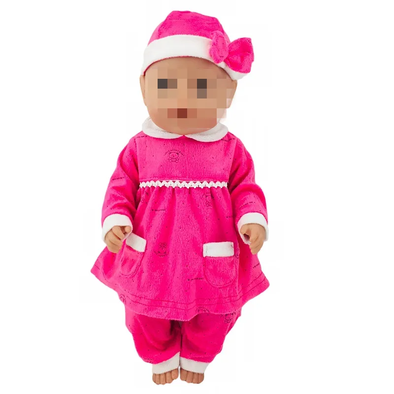 

Fit 18 inch 43cm Doll Clothes Born Baby Red Plush dress Owl Bee Hair Belt Doll Accessories For Baby Festival Birthday Gift