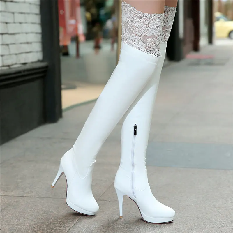 red bottom high boots