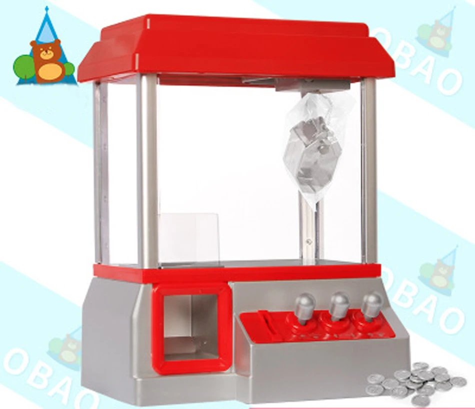 

Coin Operated Candy Machine Clip Doll Desktop Crane Machine Doll Candy Catcher Grabber Machine Candy Grabber Claw Toys Machine
