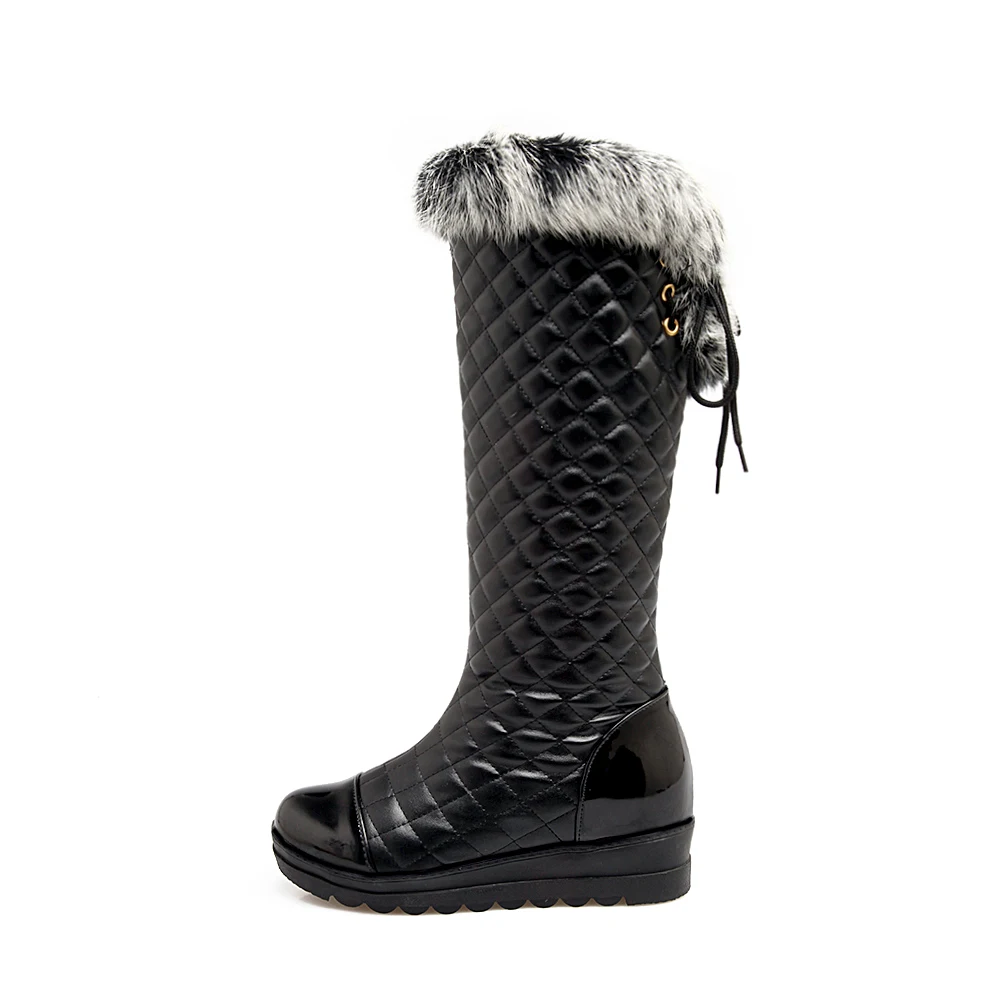 Botas Zapatos Calientes Conejo Las Nieve 34 Negro Tamaño blanco Pelo Integración Invierno Felpa Sklfcxzy Cómodos Mujeres 43 De Del Caliente 78fqWO