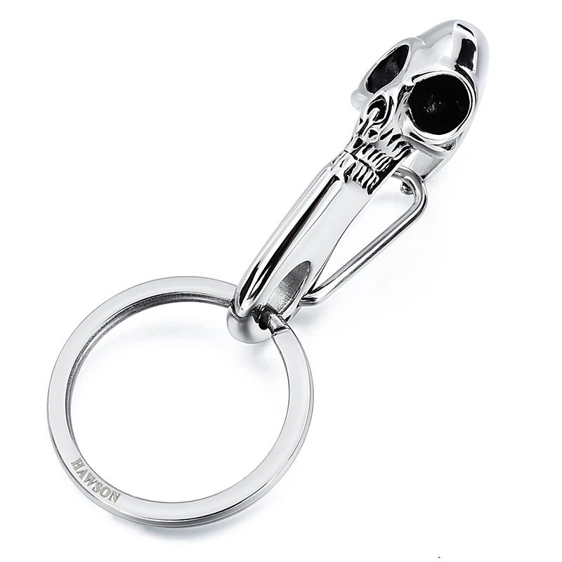 

HAWSON Fashion Jewelry Stainless Steel Skull Key Chains Compatible Decoration Unisex Key Holder One Size Grownups Key Rings