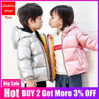 

Children Boys Winter Jacket For Girls 2019 New Kids Down Cotton Waterproof Snowsuit Jacket Hooded Parka Girls Down Boys Coats