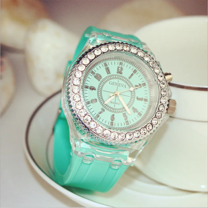 Luminous LED Children Watches Silicone Rubber Quartz Woman Man Wristwatch Glowing in the dark Bracelet Casual Clock for Kids