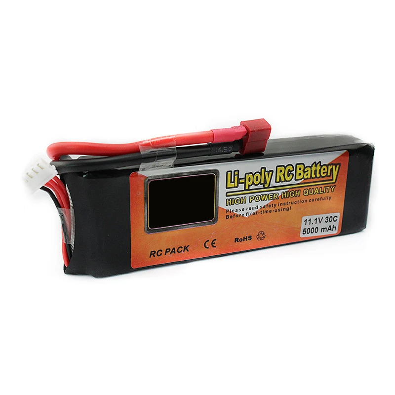 

Li-polymer Power Lipo Battery 11.1V 5000mAh 3S 30C T Plug For RC Helicopter Airplane Drone Parts Bateria