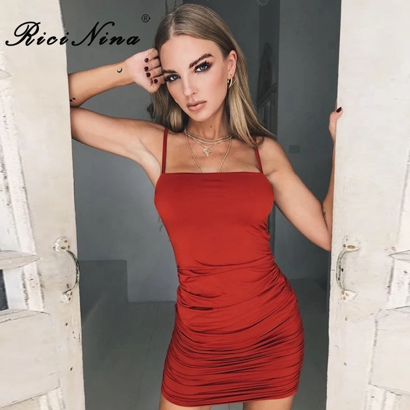 RICININA 2019 Women Dress Woman Sexy Square Collar Spaghetti Strap Bow Bodycon Dress Famale Summer Slim Bandage Party Dress RICININA 2019 Women Dress Woman Sexy Square Collar Spaghetti Strap Bow Bodycon Dress Famale Summer Slim Bandage Party Dress