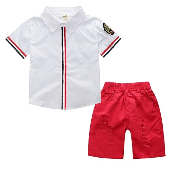 High quality Children clothing sets Baby boys girls t shirts+shorts pants sports suit kids clothes CCS357 2