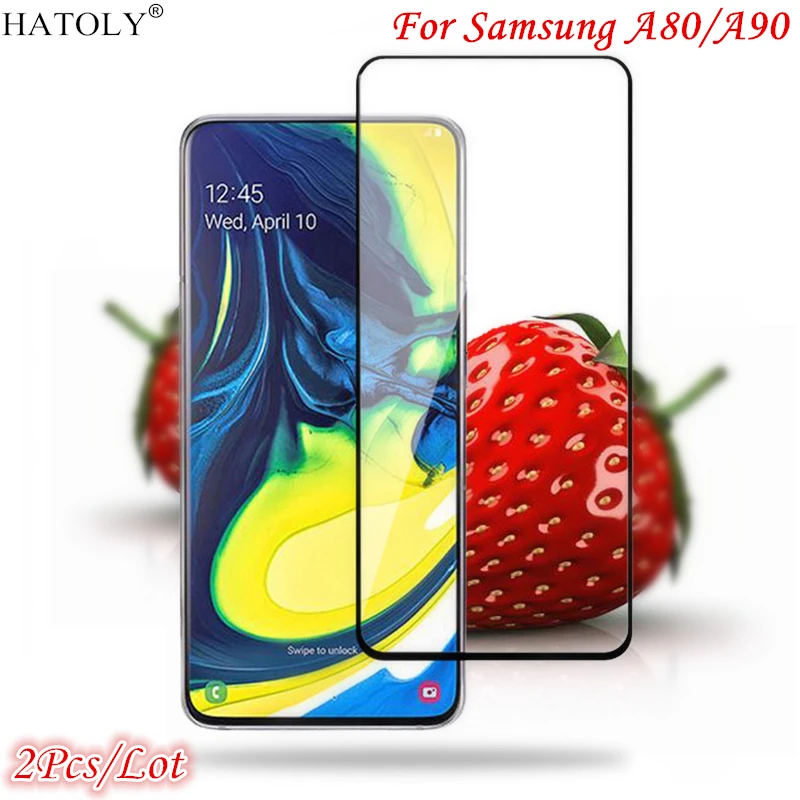 

2Pcs Screen Protector For Samsung Galaxy A80 A90 For Galaxy A80 Glass Film Full Glue Cover Tempered Glass For Samsung Galaxy A80