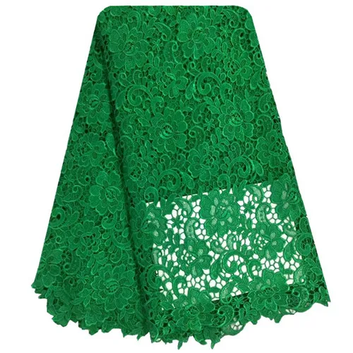 Зеленое нигерийское гипюровое кружево свадебное платье кружево африканская ткань водорастворимое химическое кружево Цветочная вышивка шнур кружевная ткань - Цвет: As Picture