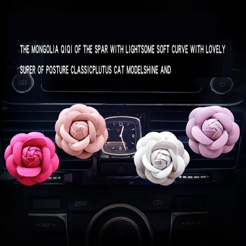 

Camellia lovely fashion leather car Air conditioning outlet perfume car perfume car interior accessories car fragrance