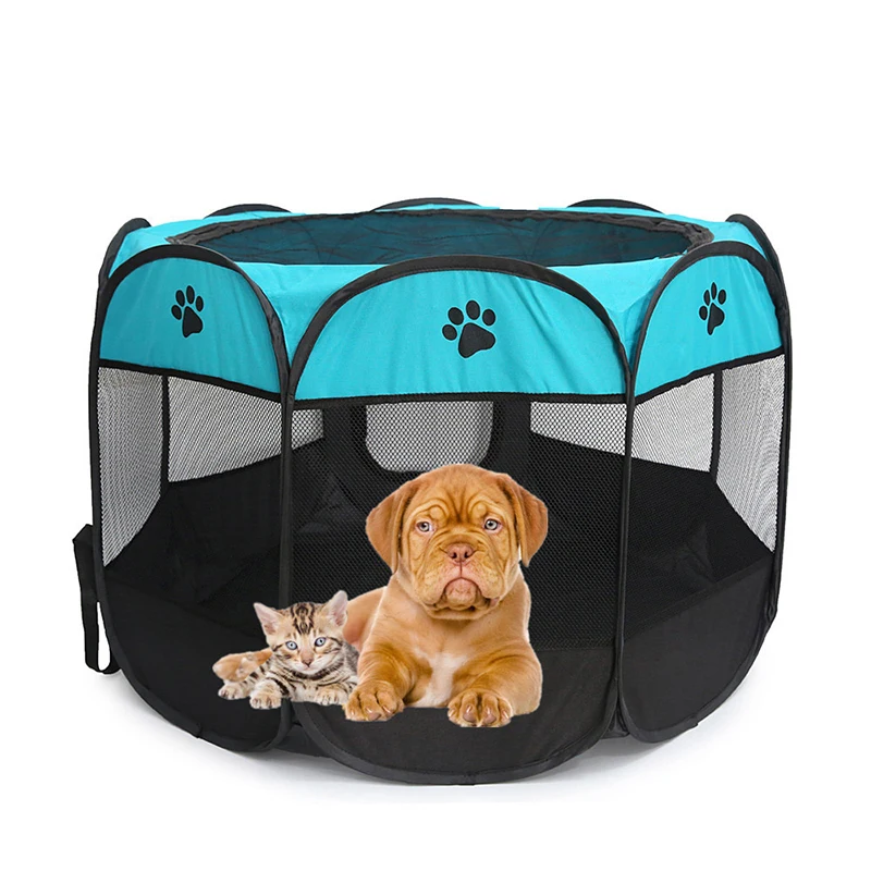 

Portable Folding Pet Tent Dog House Cage Dog Cat Tent Playpen Puppy Kennel Easy Operation Octagonal Fence Outdoor Supplies
