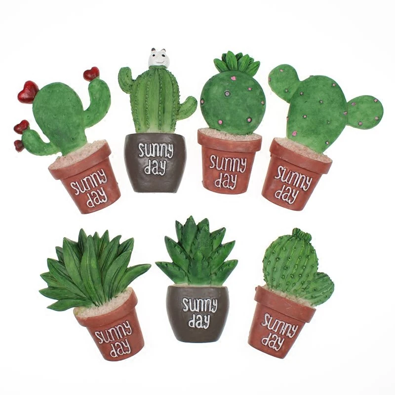 7 pieces/lot Lovely plant cactus fridge creative cactus