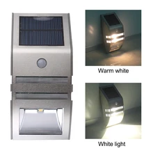 LED Solar Light Outdoor PIR Motion Sensor For Garden Waterproof Stainless Steel Solar Sensor Wall Light Emergency Night Lamp