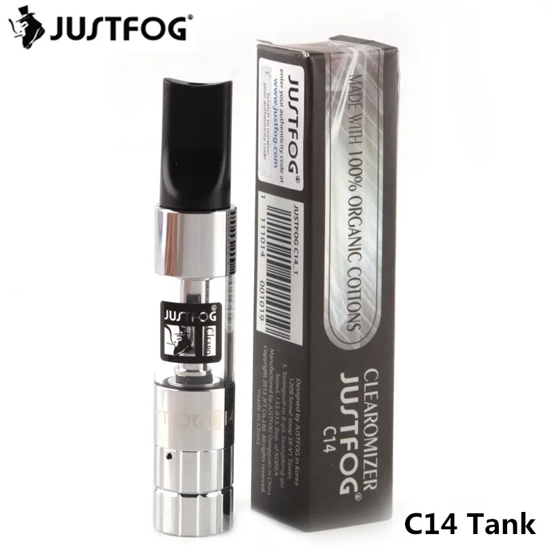 Оригинал JUSTFOG C14 Танк 1.6ohm катушка головы органический хлопок эго 510 батарея 1,8 мл электронная сигарета распылитель для C14 комплект